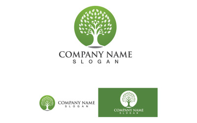 Personas Árbol Vector Logo Plantilla Ilustración Diseño V10