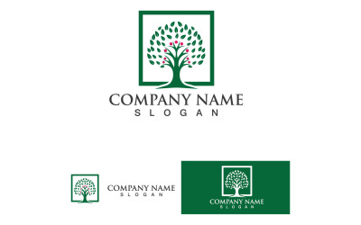 Personas Árbol Vector Logo Plantilla Ilustración Diseño V11