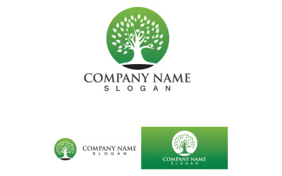 Personas Árbol Vector Logo Plantilla Ilustración Diseño V3