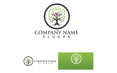 Personas Árbol Vector Logo Plantilla Ilustración Diseño V4
