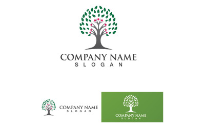Personas Árbol Vector Logo Plantilla Ilustración Diseño V6