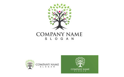 Personas Árbol Vector Logo Plantilla Ilustración Diseño V7