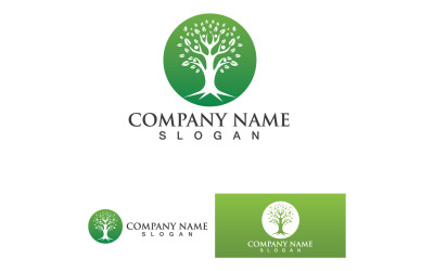 Personas Árbol Vector Logo Plantilla Ilustración Diseño V8