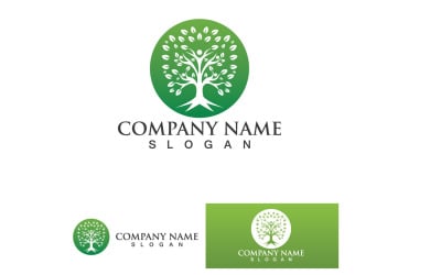 Personas Árbol Vector Logo Plantilla Ilustración Diseño V9