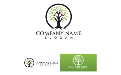 Personas Árbol Vector Logo Plantilla Ilustración Diseño V