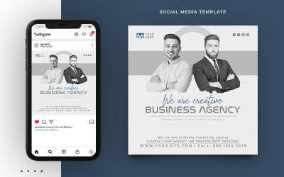 Agentur für digitales Marketing Corporate Social Media Instagram Post Banner Template Design