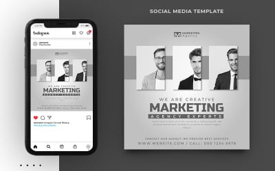 Conception de modèle de bannière de publication de médias sociaux d&amp;#39;entreprise d&amp;#39;agence de marketing numérique
