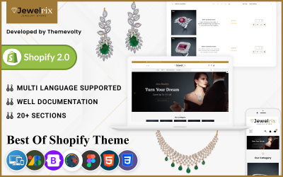 Jewelrix – Joyería Shopify 2.0 Tema responsivo premium multipropósito