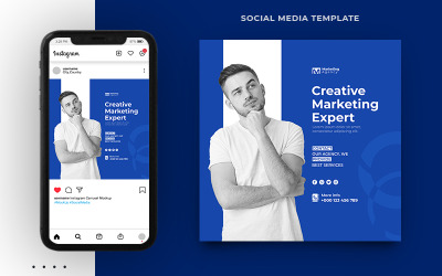 Modèle de bannière de publication sur les médias sociaux d&amp;#39;entreprise d&amp;#39;agence de marketing numérique