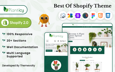 Planticy Nursery–Interior &amp;amp; House–Furniture Shopify 2.0 Premium Адаптивна тема