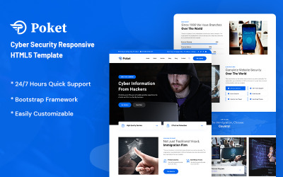 Poket - Modelo de site responsivo de segurança cibernética