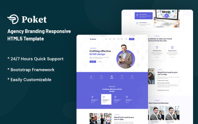 Poket – šablona webu responzivního brandingu agentury