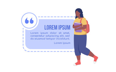 Student livsstil citat textruta med platt karaktär