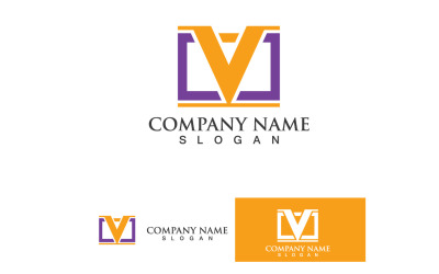 V-logotyp och symbolvektormalldesign V17