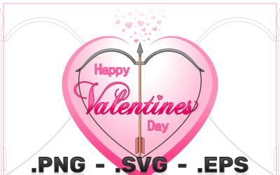 Valentine Bow And Arrow Vector Design