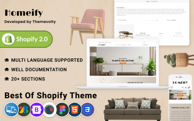 Homeify Mega Wood–Furniture Home–Decor Shopify 2.0 Thema&amp;#39;s