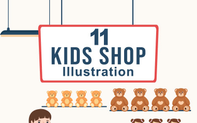 Ilustración de la tienda de 11 niños