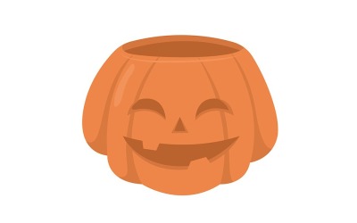 Jack o lantern souriant objet vectoriel de couleur semi-plat