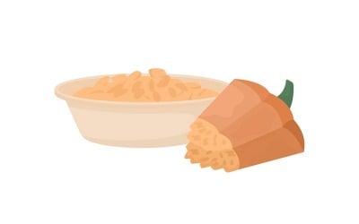 Мясистая часть тыквы полуплоский цветной векторный объект