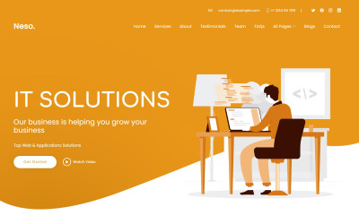 Neso – IT megoldások és üzleti szolgáltatások Többcélú reszponzív webhelysablon