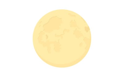 Oggetto vettoriale a colori semi-piatto a luna piena