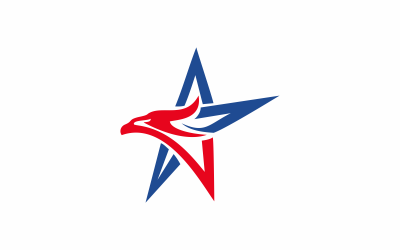 Szablon abstrakcyjnego logo Star Eagle
