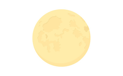 Volle maan semi-egale kleur vector-object