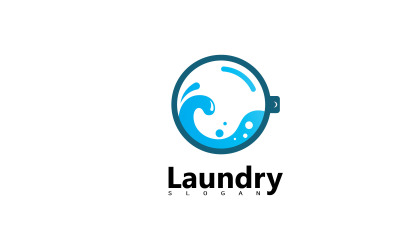 Waschmaschinen-Wäsche-Icon-Logo-Design V4