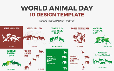 Dünya Hayvan Günü Grafik Afiş Tasarım Şablonları Sosyal Medya