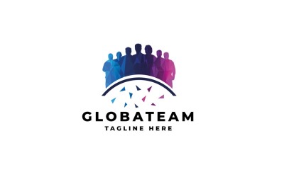 Global Team Pixel Professional Logo šablona