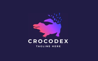 Modello di logo professionale Pixel Crocodex