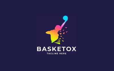 Modelo de Logotipo Profissional de Pixel de Basquete
