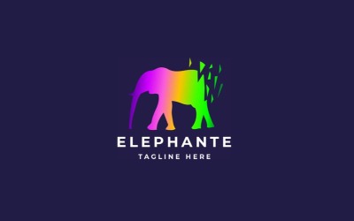Plantilla de logotipo profesional de elefante Pixel