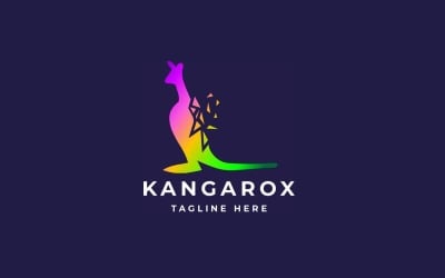 Професійний шаблон логотипу Kangaroo Pixel
