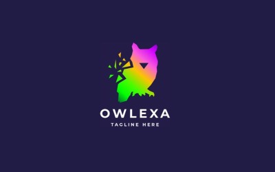 Професійний шаблон логотипу Owl Pixel