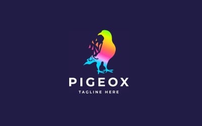 Професійний шаблон логотипу Pigeo Pixel