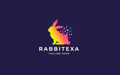 Професійний шаблон логотипу Rabbit Pixel