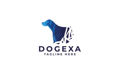 Шаблон профессионального логотипа собаки Pixel