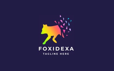 Szablon logo Fox Pixel Professional