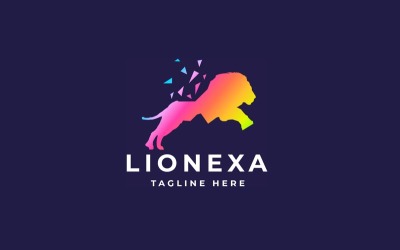 Szablon logo Lion Pixel Professional