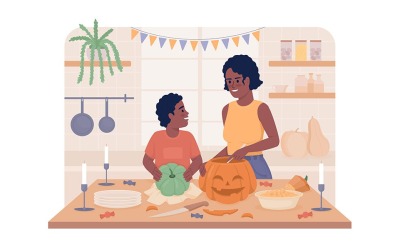 Att göra pumpa lykta 2D vektor isolerad illustration
