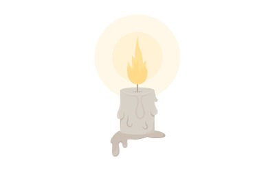 Glowing candle semi flat color vector object