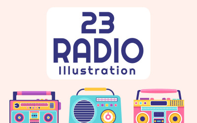 23 Illustration de style de lecteur radio