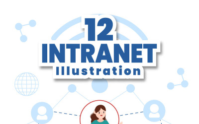 12 Intranet Internet Netwerkverbinding Illustratie