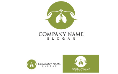 Logo de l&amp;#39;huile d&amp;#39;olive Nature Health Vector Design Template V17