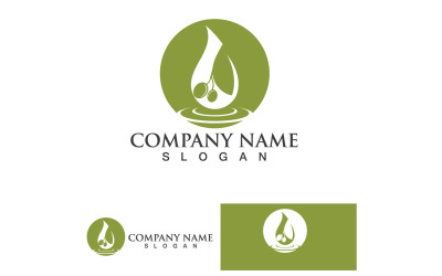 Logo de l&amp;#39;huile d&amp;#39;olive Nature Health Vector Design Template V1