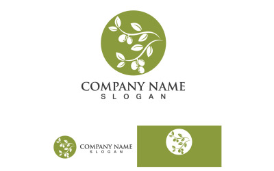 Olivolja Logotyp Nature Health Vector Design Mall V6