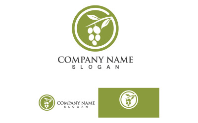 Olivolja Logotyp Nature Health Vector Design Mall V7