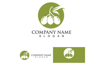 Olivový olej Logo Příroda Zdraví Vector Design Šablona V4