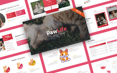 PawLife Pielęgnacja zwierząt Szablony prezentacji PowerPoint